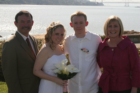 Jim, new bride Jenn, Step son Chris and I