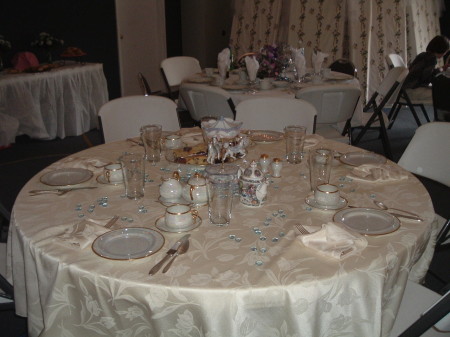 Table setting at Saturday Tea
