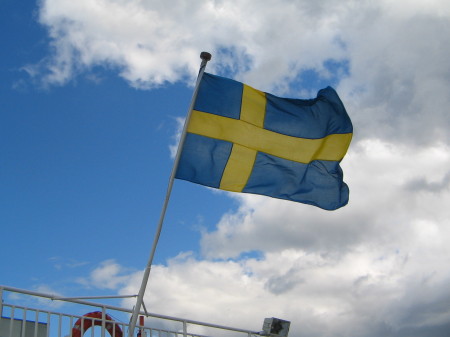 Swedish flag, Sandhamn, Stockholm, Sweden