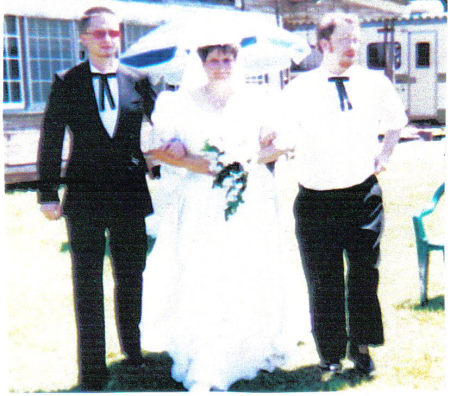 me and my 2 sons on my wedding day 2001