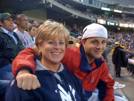 My Red Sox son and Yankee Mom