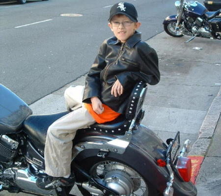 My son and our motorcycle