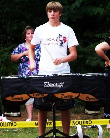 Spencer and his tenor drums