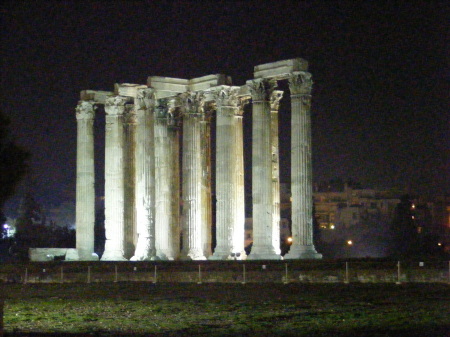 Temple of Zeus at night