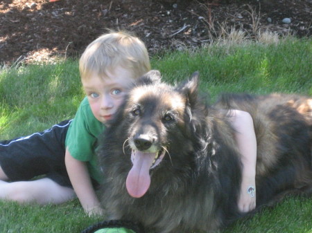 My son and dog