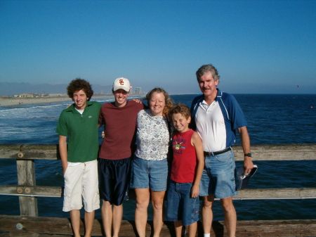 my husband & I w/ 3 of the boys - Hueneme Pier