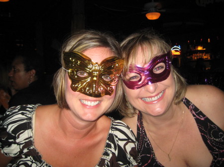 My friend Bethany and I at  a Mardi Gras party