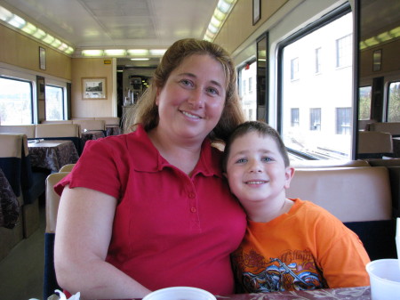 Samuel and I on the Dining Car