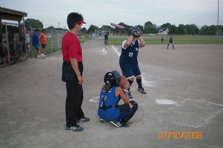 Ashlie playing softball