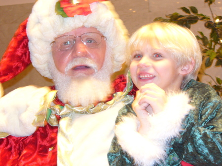 nick the elf with grandpa volunteering