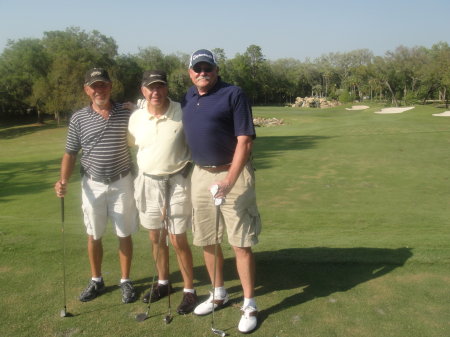 Golfing with my brothers, George and Ron.