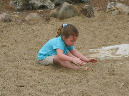 water and sand...she was a mess