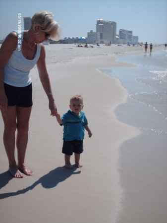 Diane and Parker on the beach