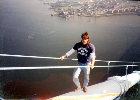 Brother Sean on the Ben Franklin Bridge