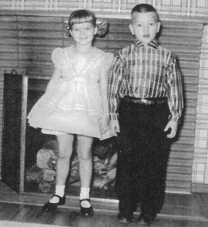 Mark and Shell before Sunday School  1957