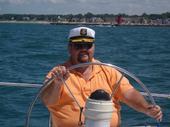 My Hubby on our Sail Boat