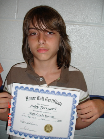 Riley on Honor roll all year 6th grade 2008