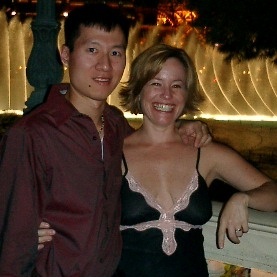 My wife and I at the Bellagio.