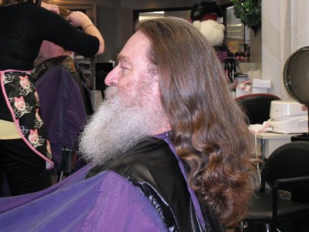 Dave's hair before donating to Locks of Love.