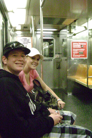 Kristen & Sean on the subway   June 2008