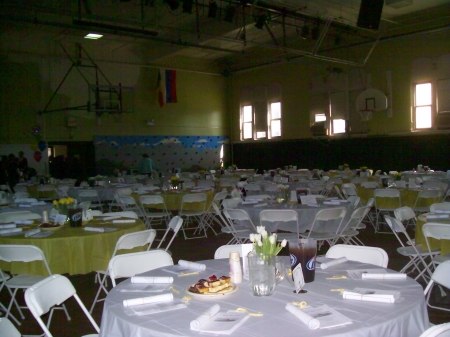 luncheon set up in gym