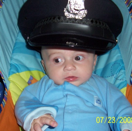 Finn in my police hat