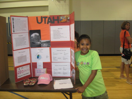 My smart daughter at her state fair for school