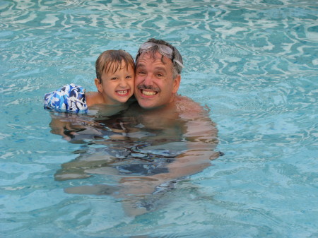 Having fun in our pool!