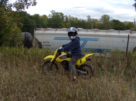 My son, Brian on our dirt bike