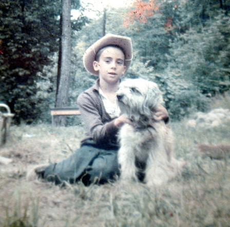 Billy Faraoni and his dog Lady around 1960