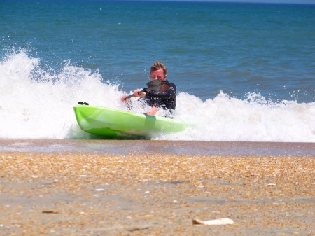 Kayak Surfing on the OBX