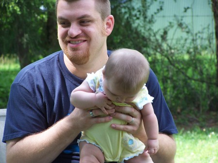 Our son Joe with our granddaughter