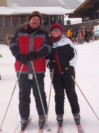 Travis and Kelly on a ski trip in Loveland, CO