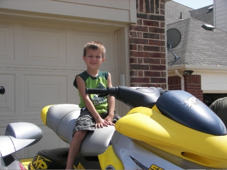 Evan wanting to ride the Sea Doo