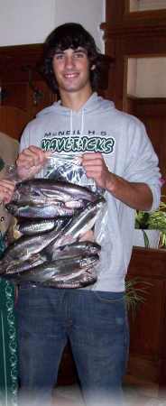 My son Derek and the fish he caught