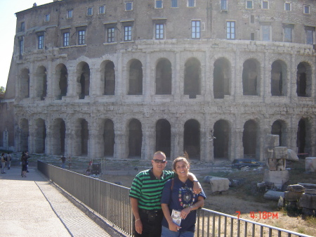 Hubby and I outside Rome's Coliseum.