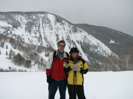 Allison And I snowshoeing outside of Vail