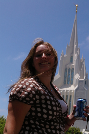 Sharelle at the San Diego LDS Temple