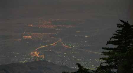 Night view from the top,Palm Springs Tram