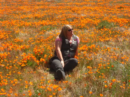 Me enjoying the poppy fields  in lancaster cal