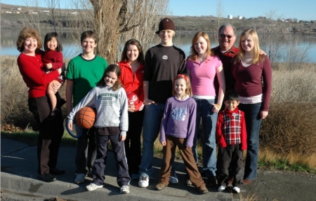 family by the lake