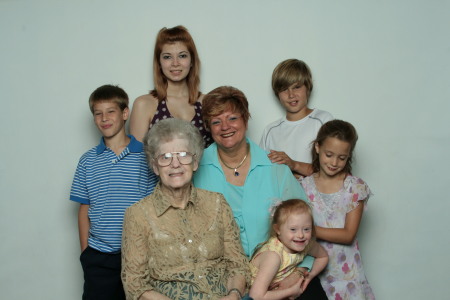 Greatgrand mother, me and six of our grandchil