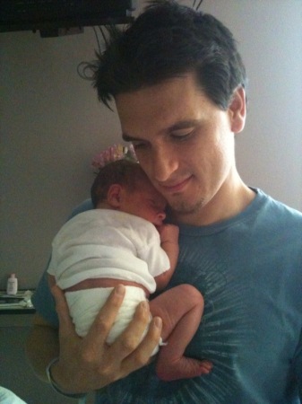 Jonathan with his new son Charlie Jon