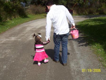 easter sunday my son and his daughter Lilly