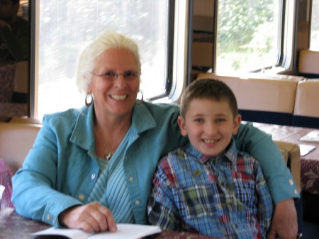 Robert and Grammy in the Dining Car