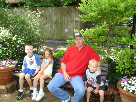 Johnny and the kids at Grants Farm