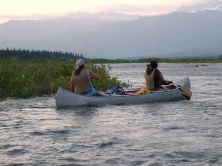 Dad and Daughter Jessica on a canoe trip