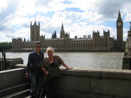 Josh and me on Westminster Bridge 8-8-08