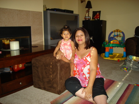 Niece Christiana and pregnant me at 32 wks.