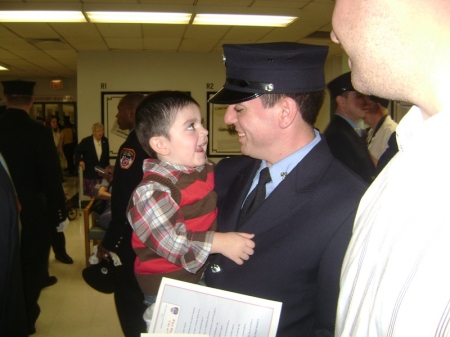 Christopher and Tom at Tom's FDNY Graduation